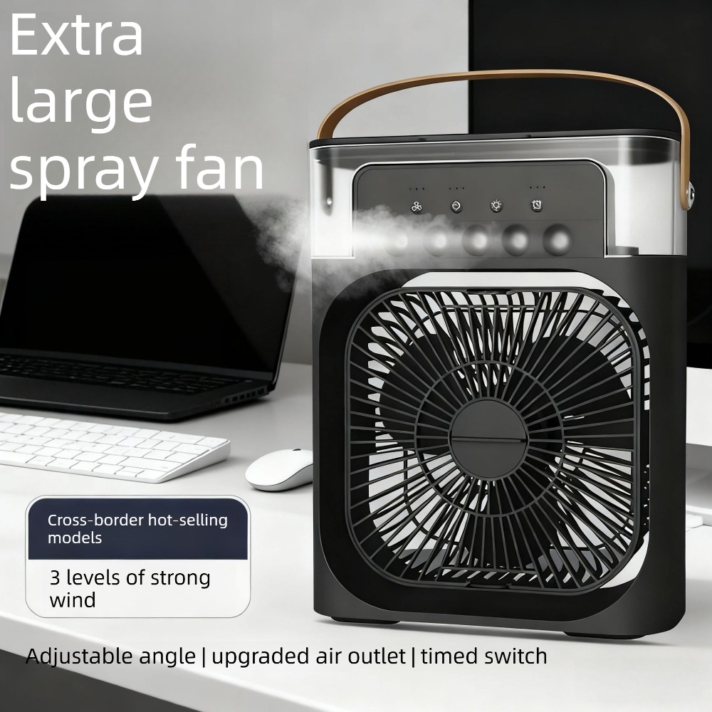 Home Office Gadgets - 3-in-1 tragbarer Klimaanlagenventilator mit LED-Licht, Luftbefeuchter,