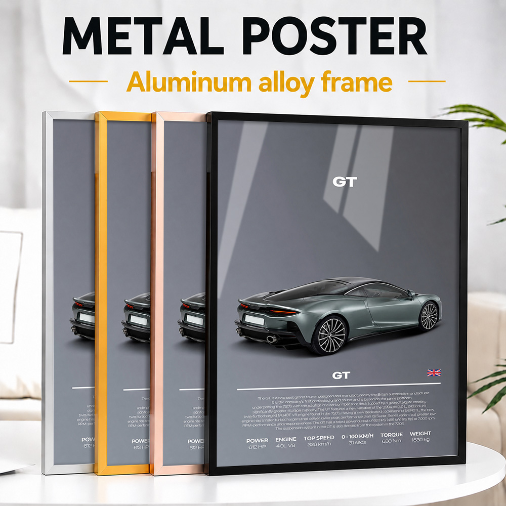 Home Office United Kingdom - Großbritannien GT Auto Gerahmter Metallbild-Druck, Individuelles