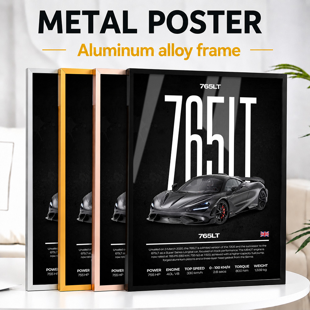 Home Office United Kingdom - Metallposter „United Kingdom 765LT“ mit Aluminiumlegierungsrahmen,