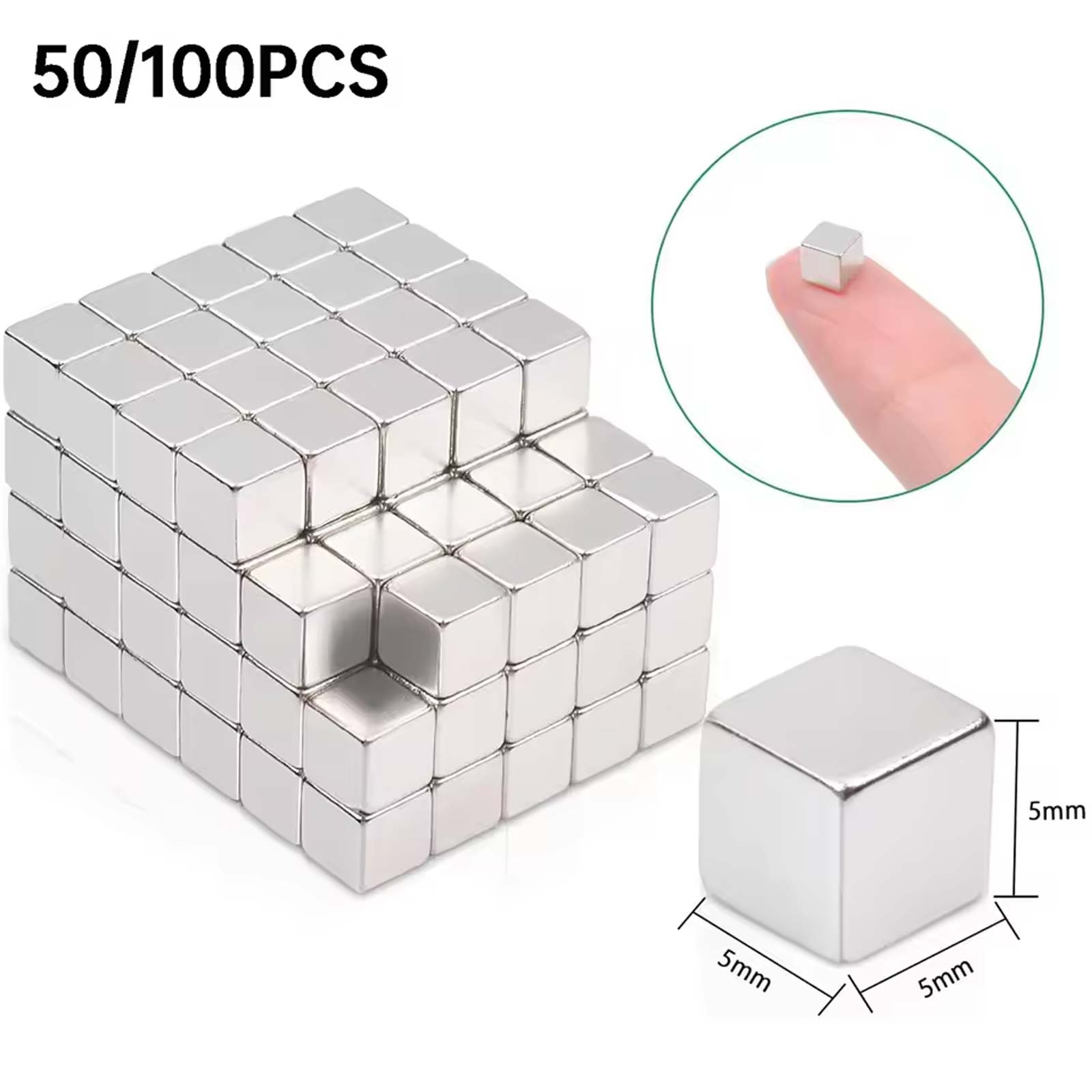 Whiteboard Magnetic - 50/100 Stück kleine quadratische Magnetwürfel, starke