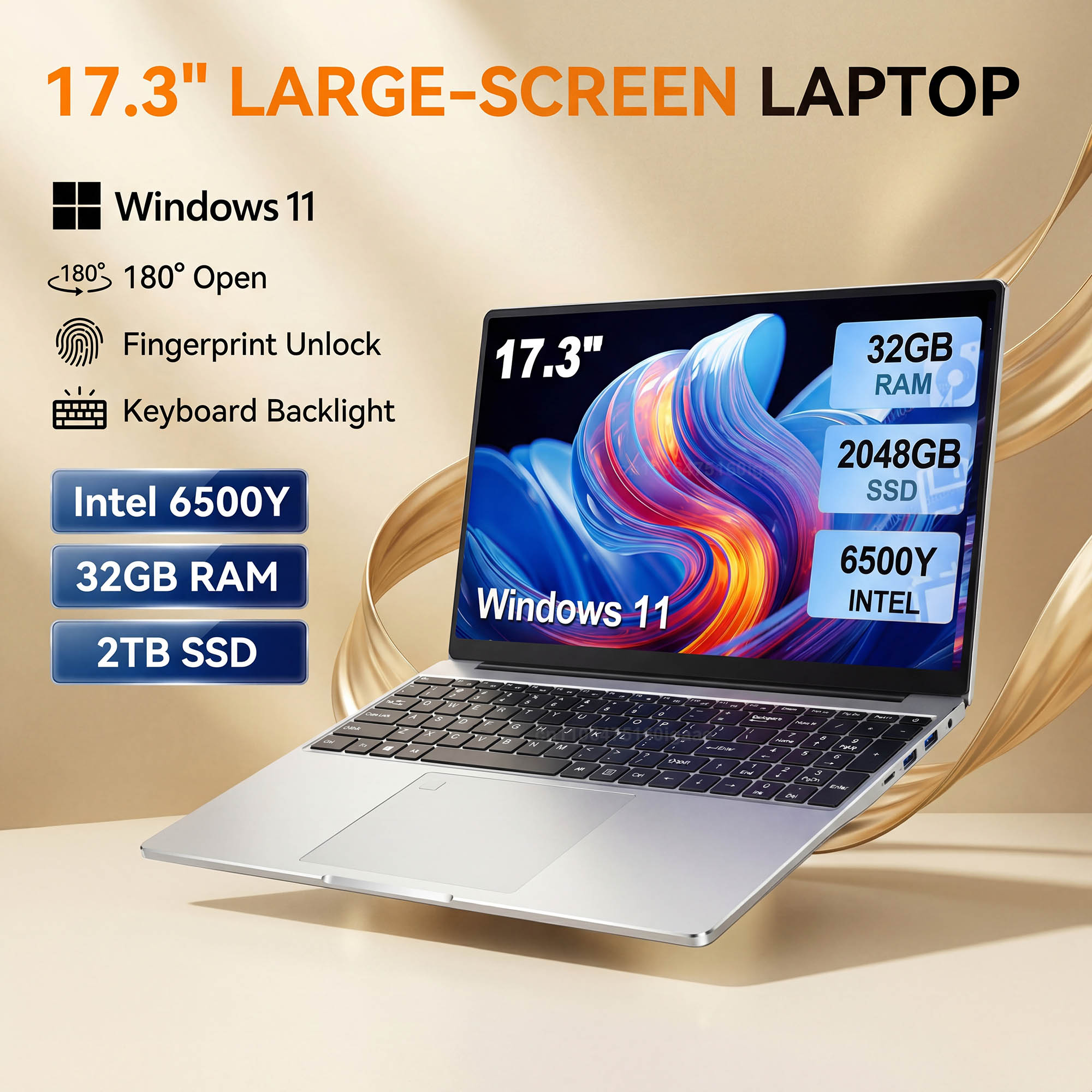 Home Office Laptop - HOT 17,3-Zoll-Laptop mit großem Bildschirm, Intel
