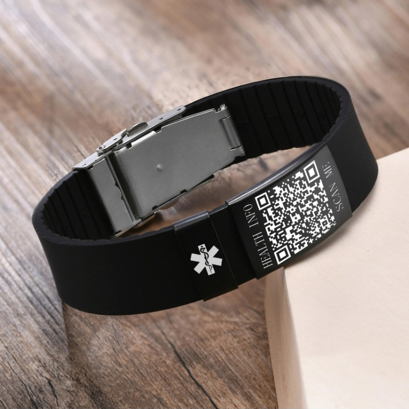 Home Office Login - QR-Code, NFC, medizinische Alarm-ID-Armbänder, medizinisches Notfall-verstellbares