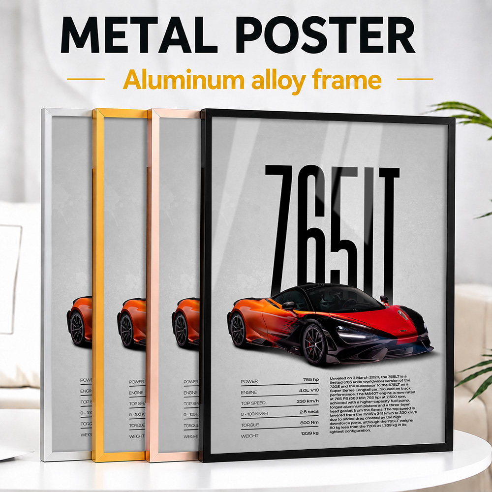 Home Office United Kingdom - Vereinigtes Königreich 765LT Auto-Rahmen-Metallposter Personalisiertes Foto