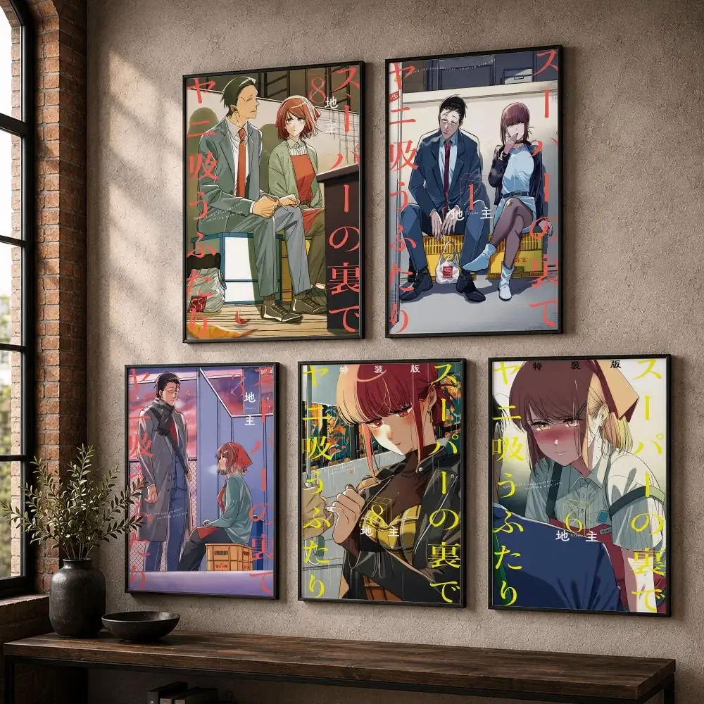 Home Office Romance - Romantische Manga-Poster: „S-Smoking Behind the Supermarket
