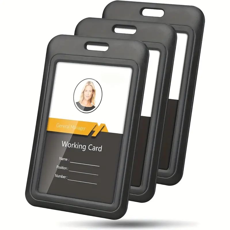 Home Office Login - 3-teiliger robuster Ausweishalter, ABS-Kunststoff, für Büro