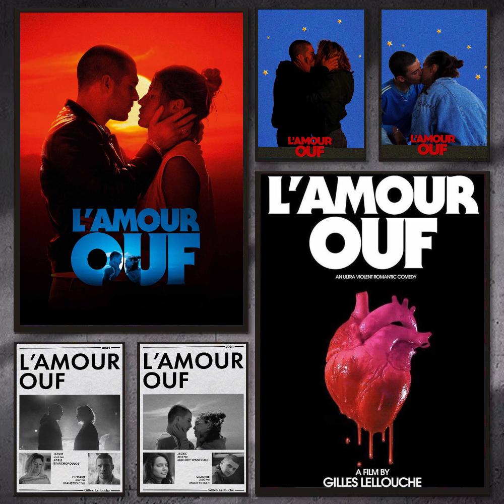 Home Office Romance - Französischer Romantikfilm L-Lamour Ouf Poster, PP-Wandkunstdrucke,