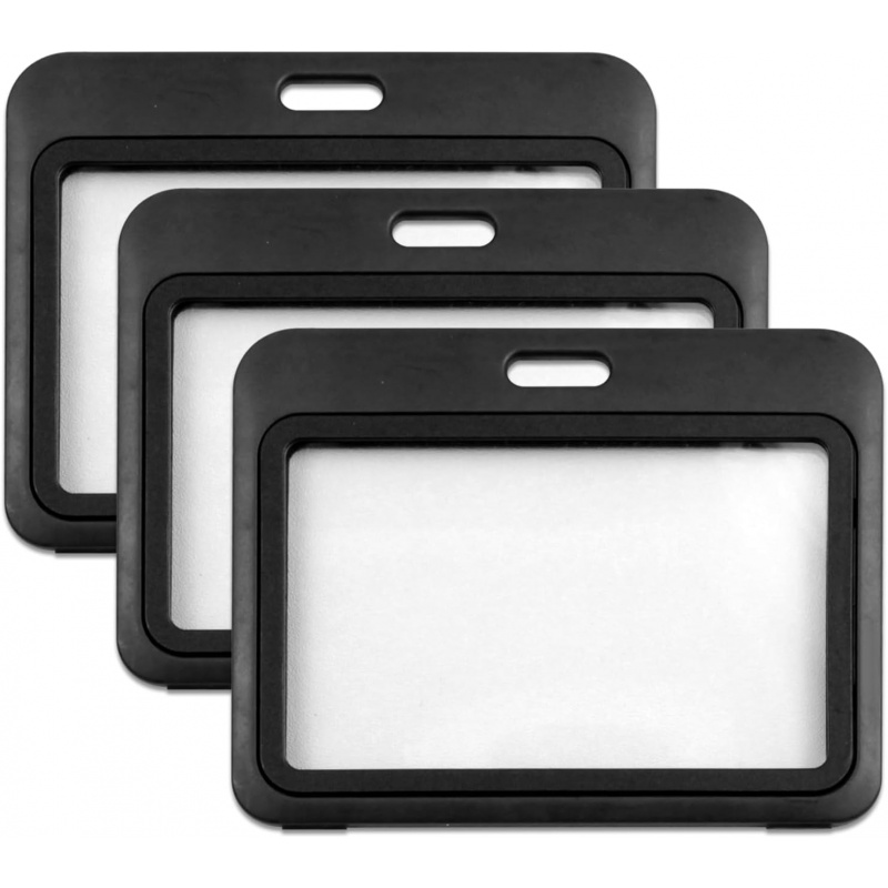 Home Office Login - 3er-Pack horizontale Ausweishüllen aus Hartplastik –
