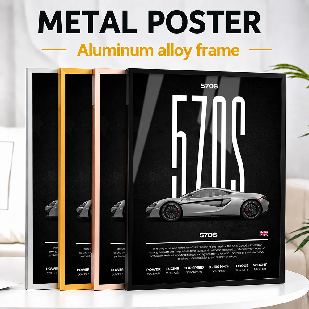 Home Office United Kingdom - Vereinigtes Königreich 570S Auto-Rahmen-Metallposter Personalisiertes Foto