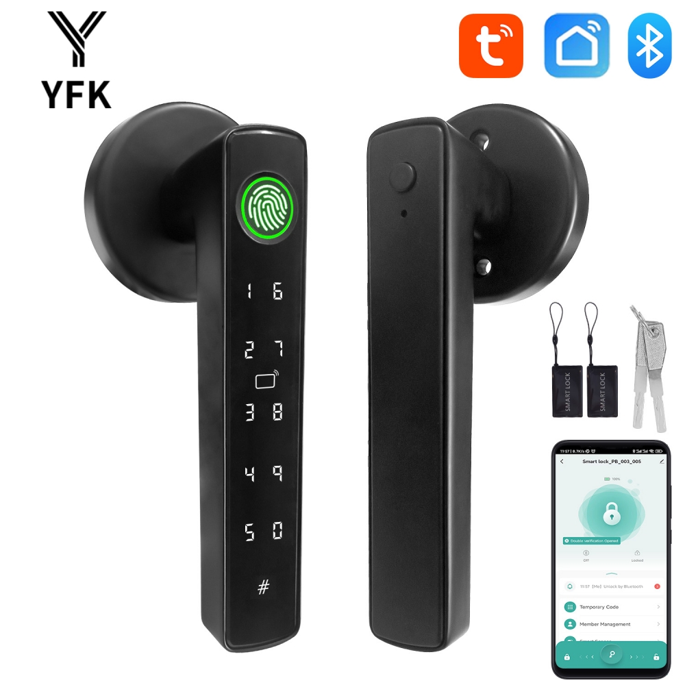 Home Office Login - YFK Tuya 5-in-1 Smart-Türgriffschloss Bluetooth Fingerabdruck