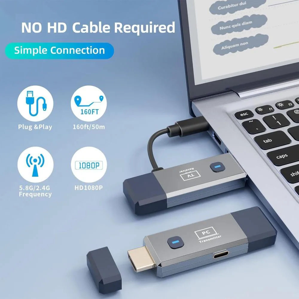 50 m langer, drahtloser, HDMI- – Home Office Laptop Bewertung und Preis